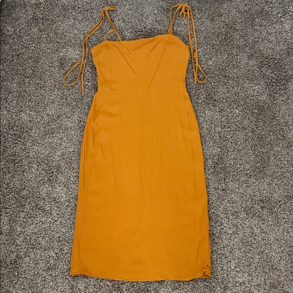 Reformation Women’s Jasper Mustard Yellow Midi Dress Size 6 - Picture 4 of 11